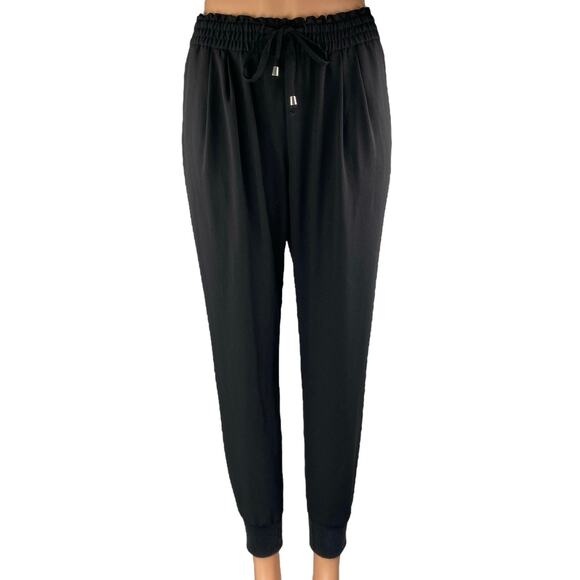 Zara Women's Black High Waisted Drawstring Tapered Jogger Sweat Pants Size S - Picture 1 of 4